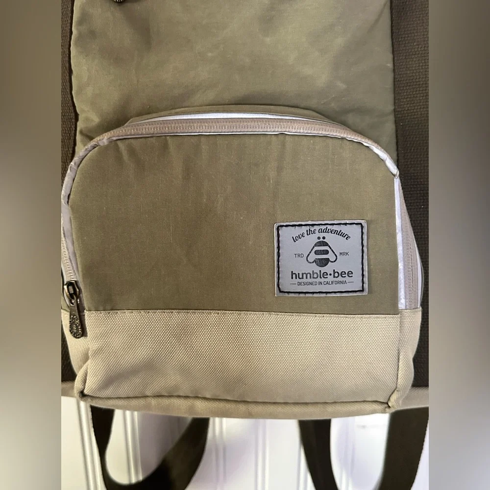 Humble Bee Green and Tan Baby Bag with Durable Design Back pack